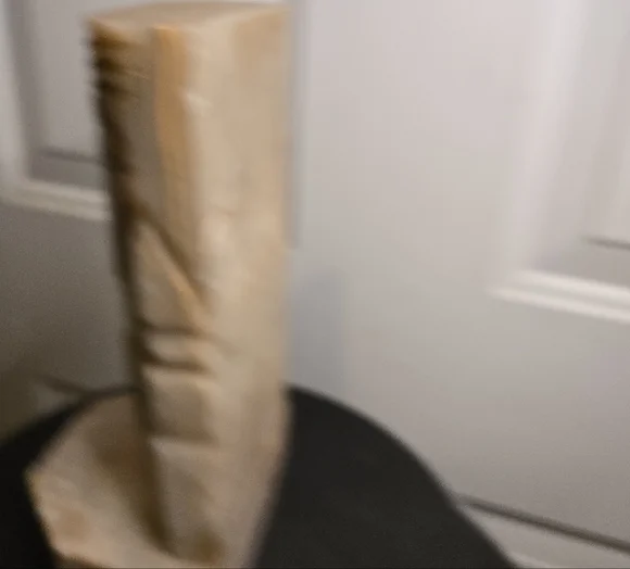 Carved Stone Sculpture Book End - Cream and Brown - Picture 6 of 10